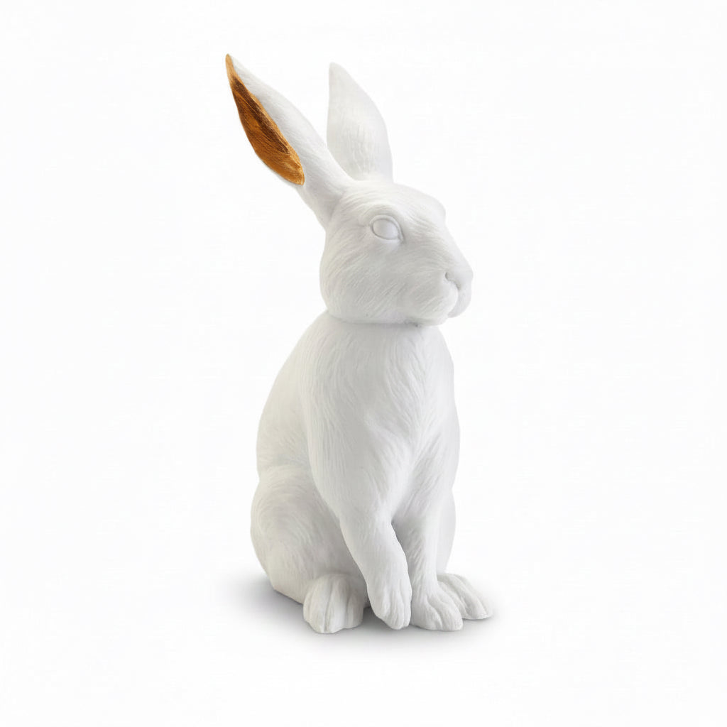 L'Objet White Rabbit Lapin porcelain sculpture, view 2 | Cayen Home