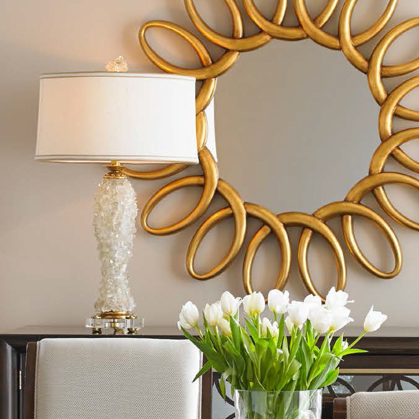 Maitland-Smith rock crystal inlaid table lamp, view 3 | Cayen Home
