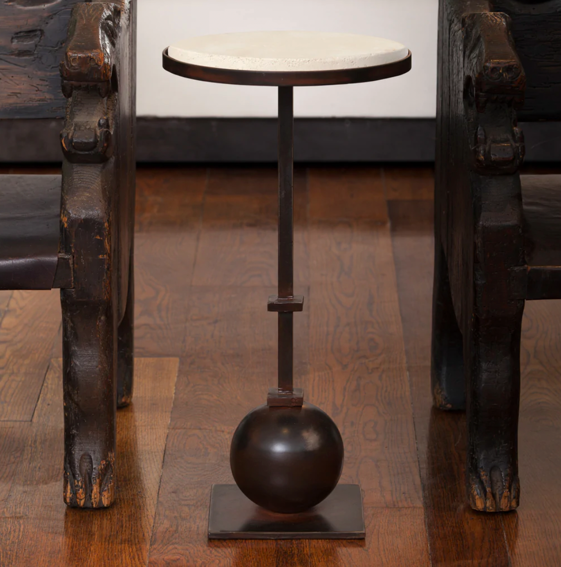 Jan Barboglio Torreon stone circle table, view 2 | Cayen Home