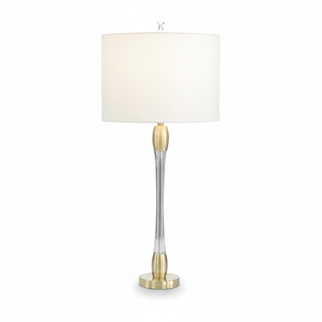 John-Richard crystal and satin gold table lamp | Cayen Home