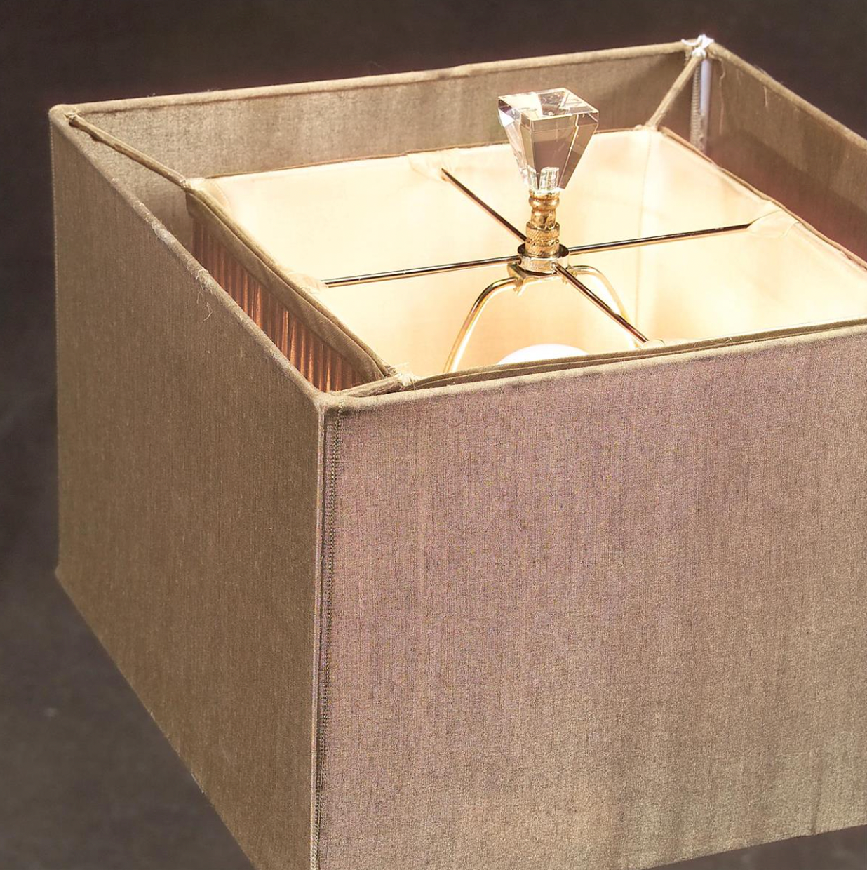 John-Richard crystal and antique brass table lamp, view 2 | Cayen Home