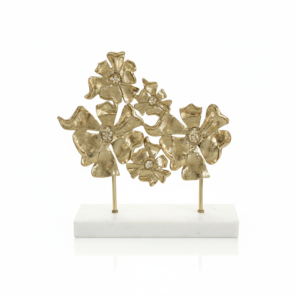 John-Richard Flower Garden in Gold wall art | Cayen Home