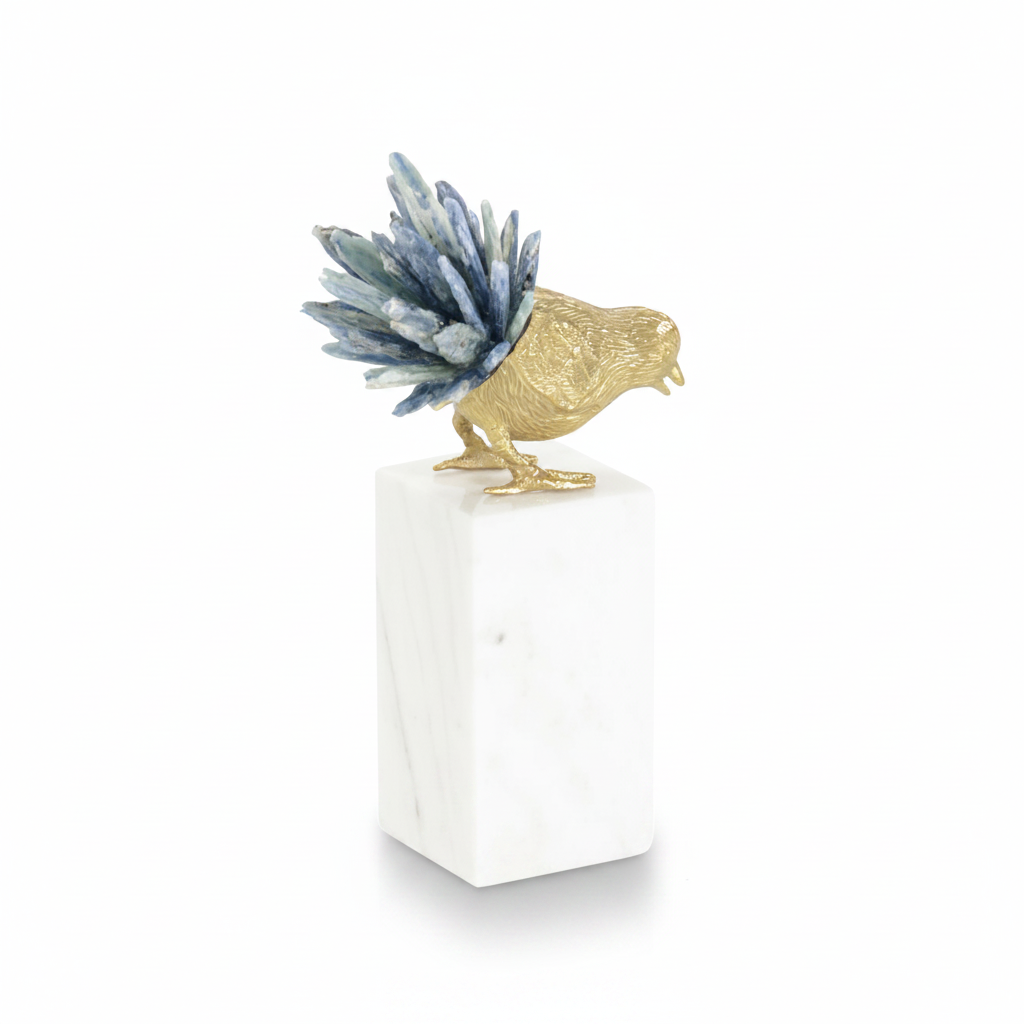 John-Richard brass bird and cyanite sculpture I | Cayen Home