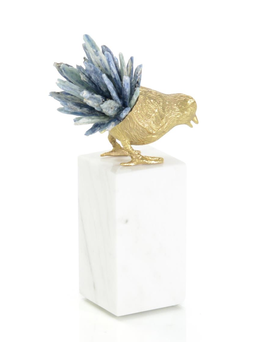 John-Richard brass bird and cyanite sculpture I | Cayen Home