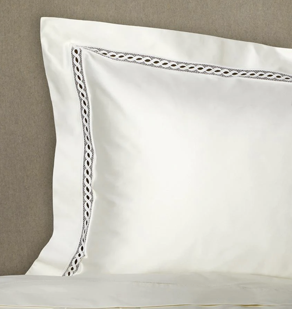 Sferra Millesimo standard sham, white, view 2 | Cayen Home