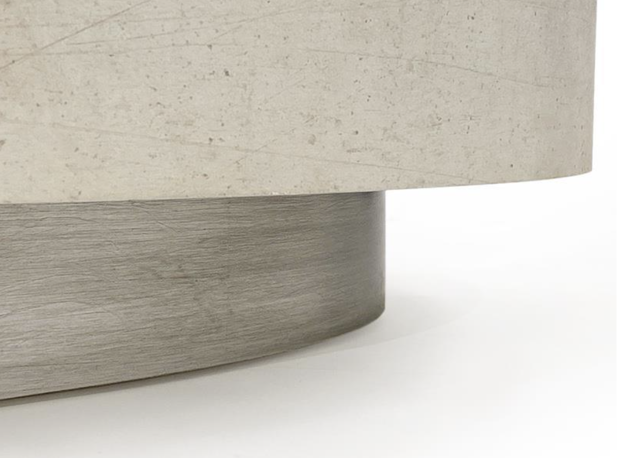 John-Richard Loftus oval cocktail table, Tiza gesso finish, view 2 | Cayen Home