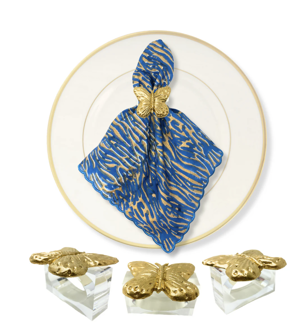 Southern Tribute butterfly napkin rings, clear | Cayen Home