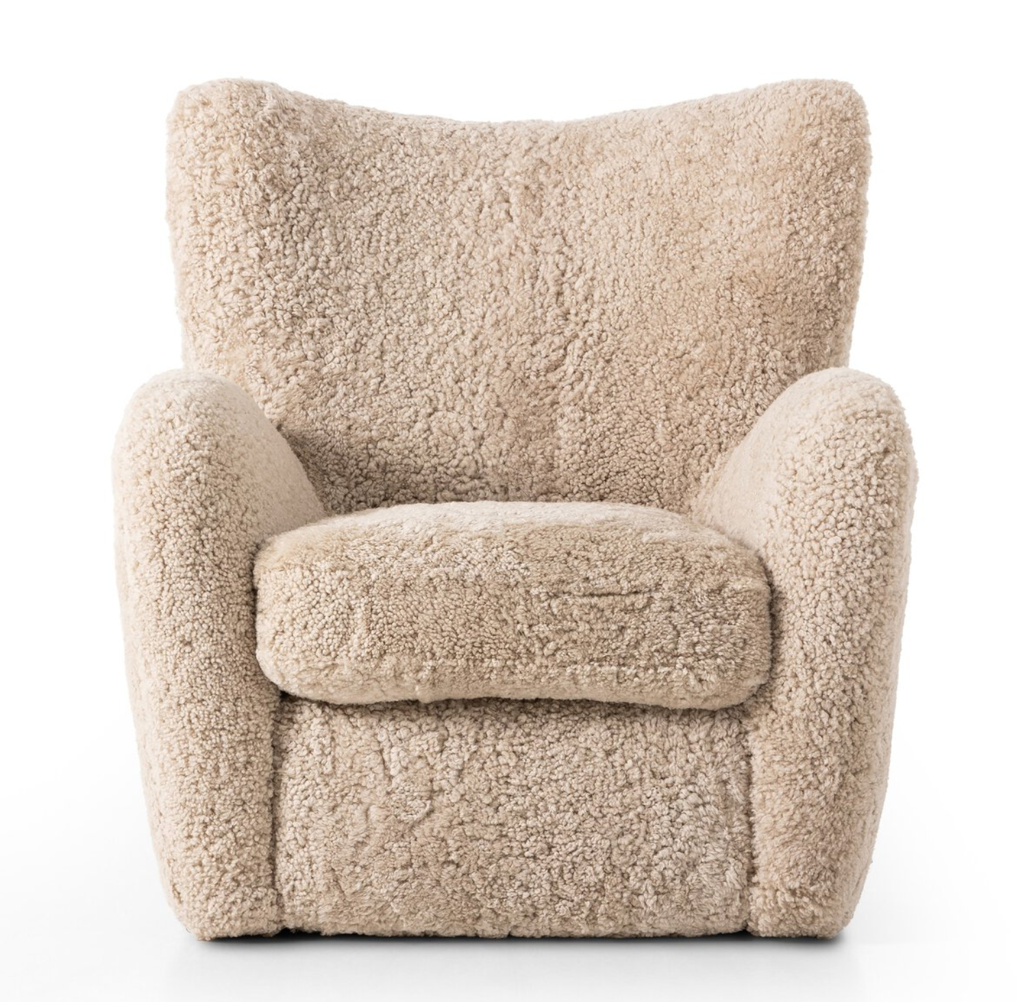 Four Hands Amelie chair, beige shearling, view 3 | Cayen Home