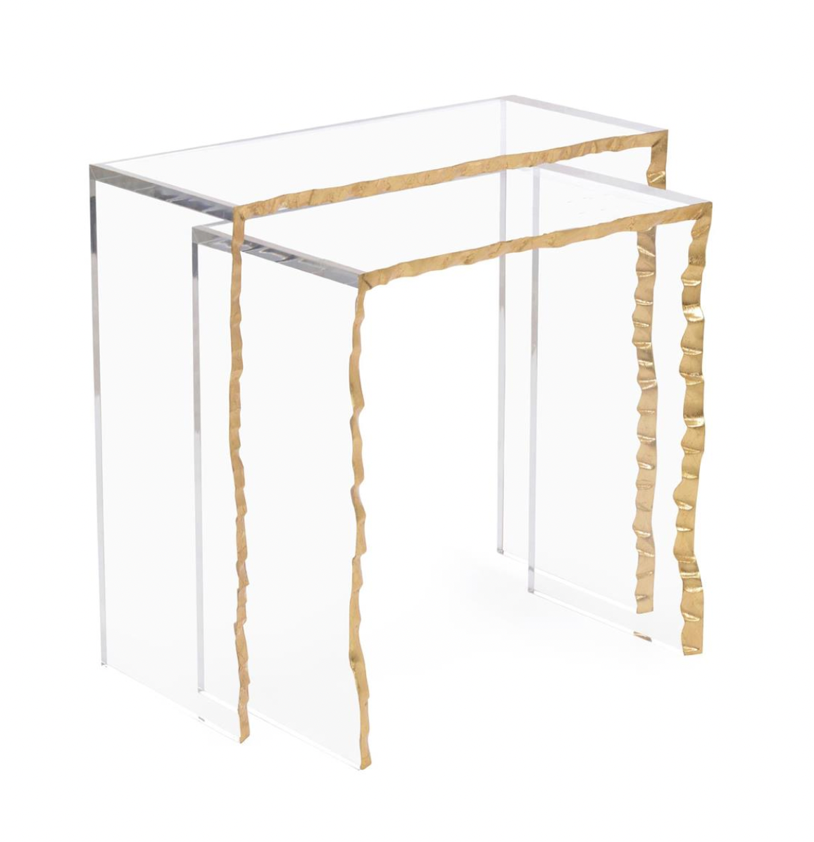 John-Richard gold leaf edge nesting tables, view 2 | Cayen Home