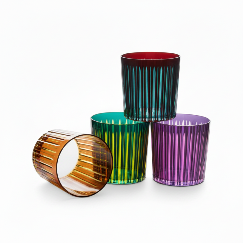 L'Objet Prism double old fashioned glasses, assorted, set of 4 | Cayen Home