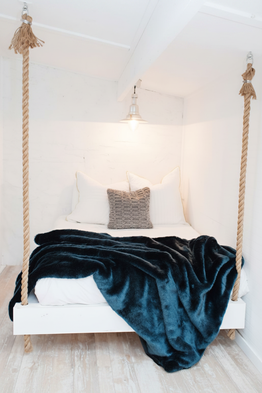 Sapphire blue mink throw, 60x72, view 2 | Cayen Home
