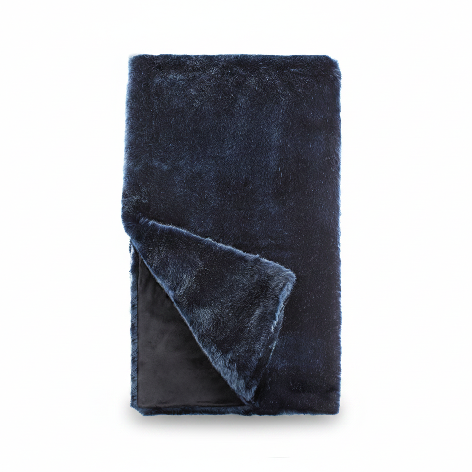 Sapphire blue mink throw, 60x72 | Cayen Home