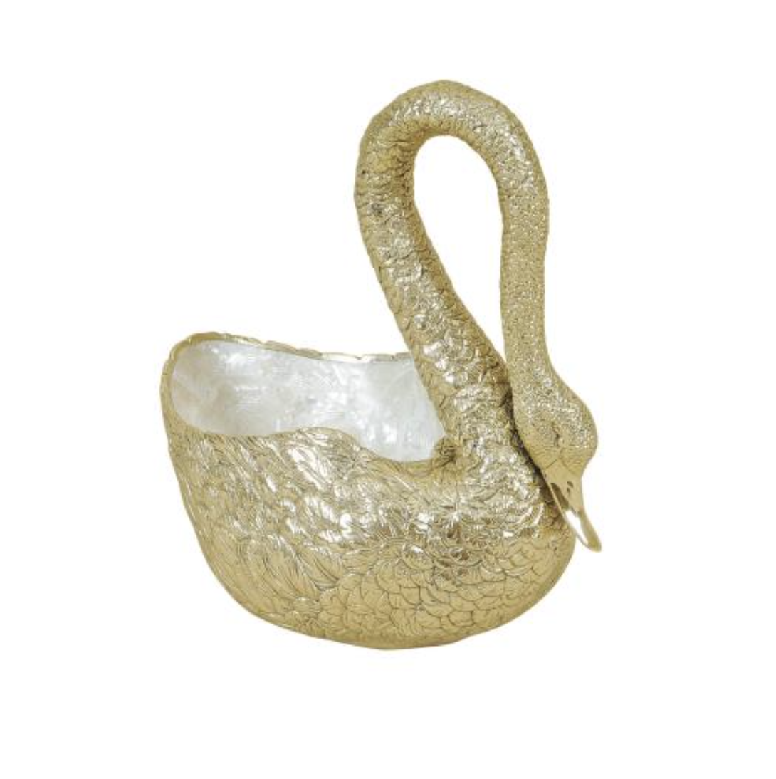 Maitland-Smith swan bowl with shell inlay | Cayen Home