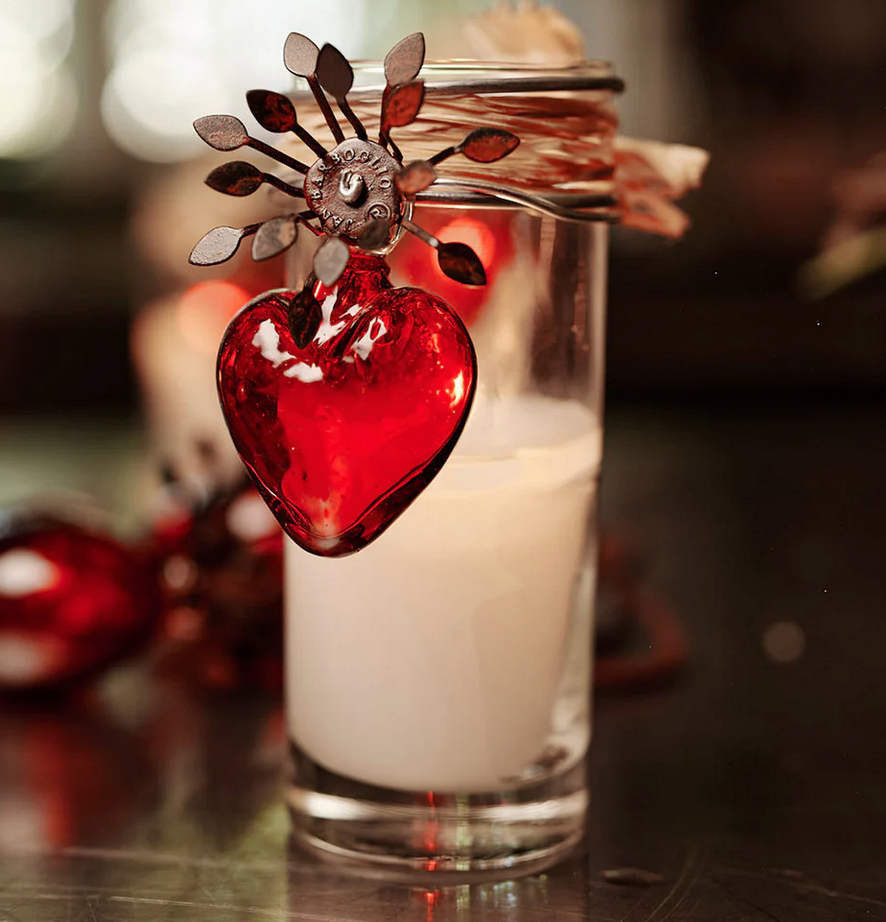 Jan Barboglio Adelita candle with red sacred heart, view 4 | Cayen Home