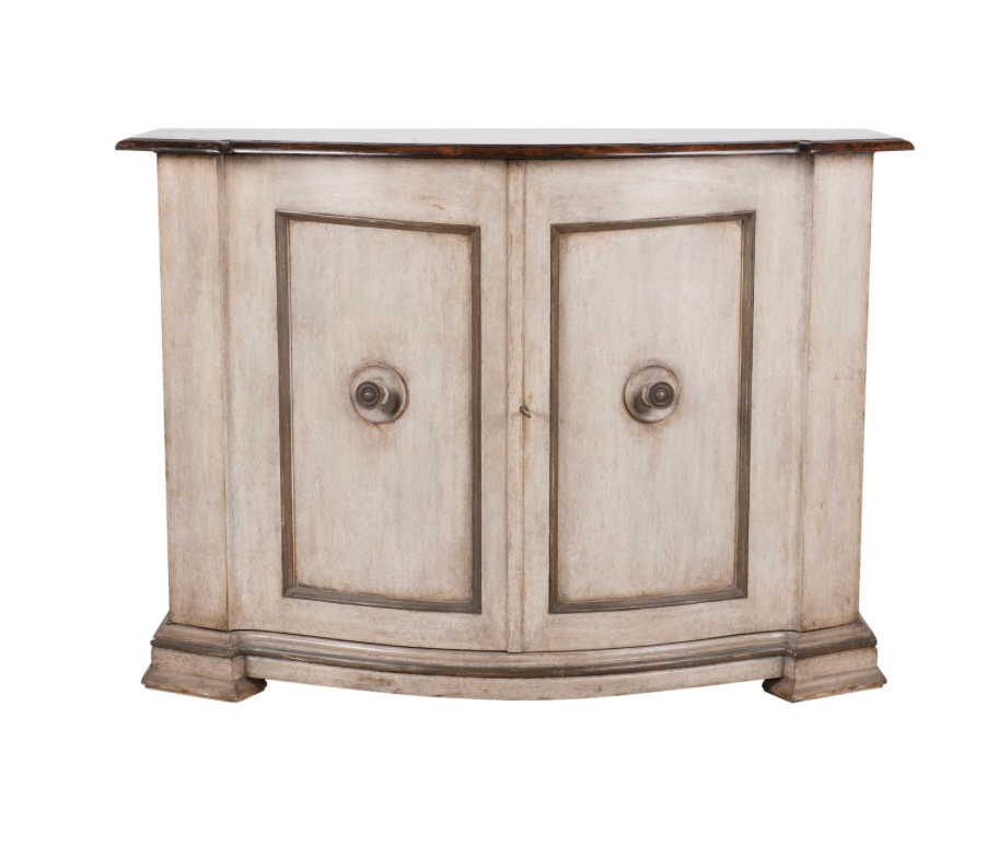 Italian bowfront painted two-door cabinet by Minton Spidell | Cayen Home