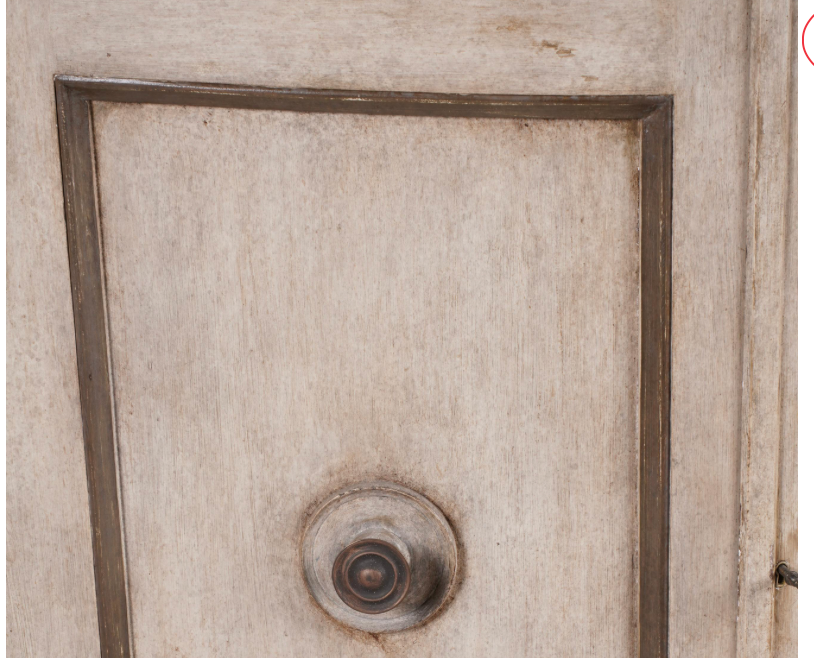 Italian bowfront painted two-door cabinet by Minton Spidell, view 2 | Cayen Home