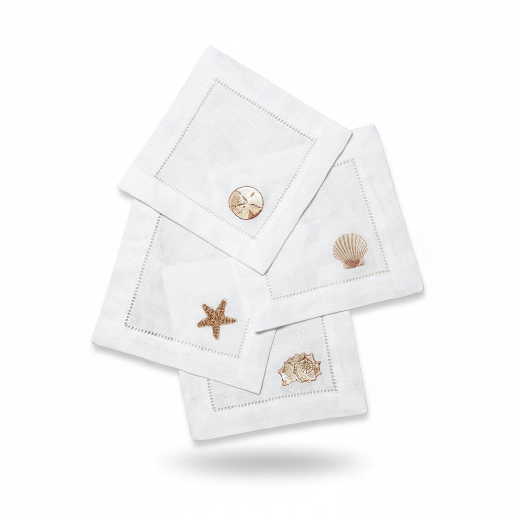 Sferra Beachcomber cocktail napkins, set of 4 | Cayen Home