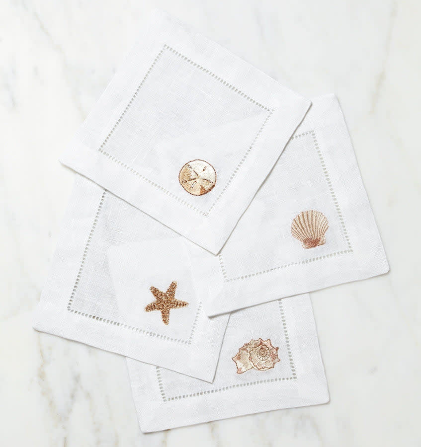 Sferra Beachcomber cocktail napkins, set of 4 | Cayen Home