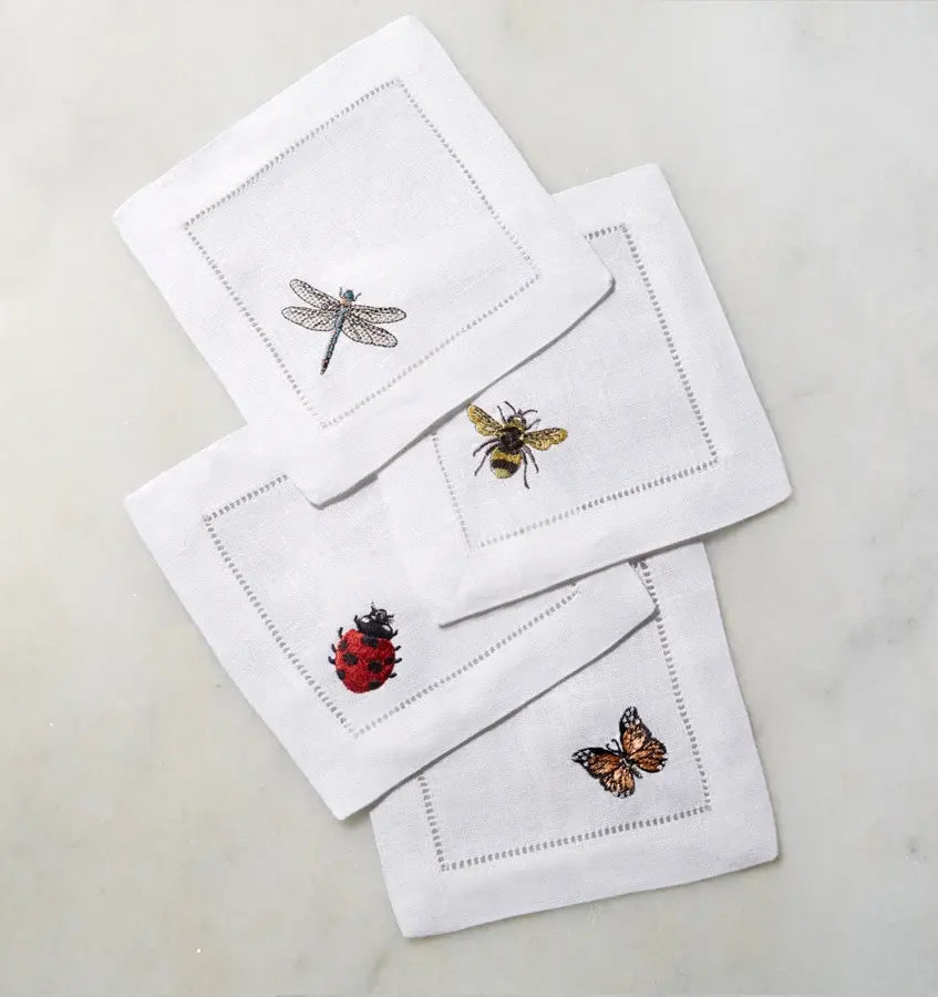 Sferra Insetti cocktail napkins, set of 4 | Cayen Home
