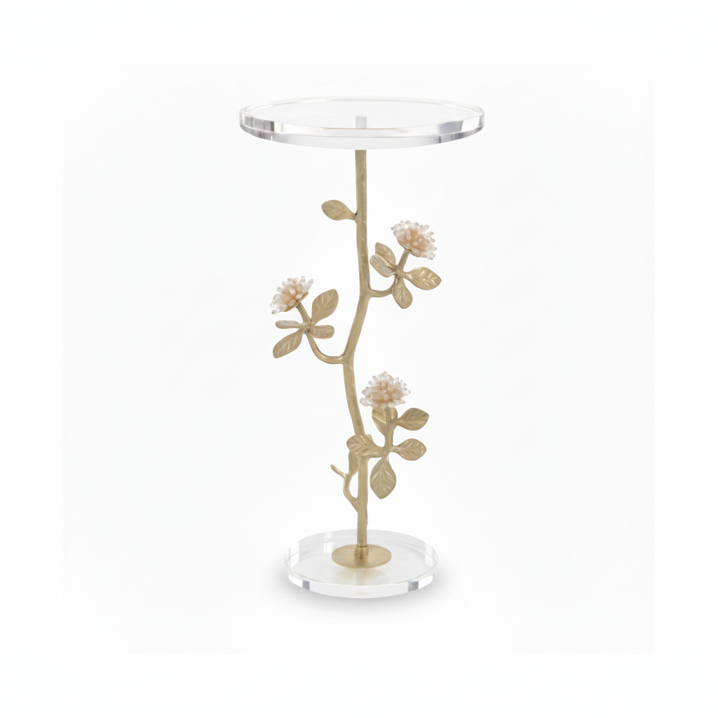 Decorative lamp with floral design on a white background
